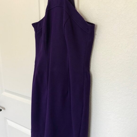SMALL Short Mini Trina Turk Circular Neckline Purple Cocktail Evening Dress - Picture 4 of 10